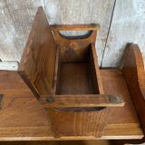 Ancien Pot A Tabac Boite Bois Forme Coffre Moyen Âge Vintage