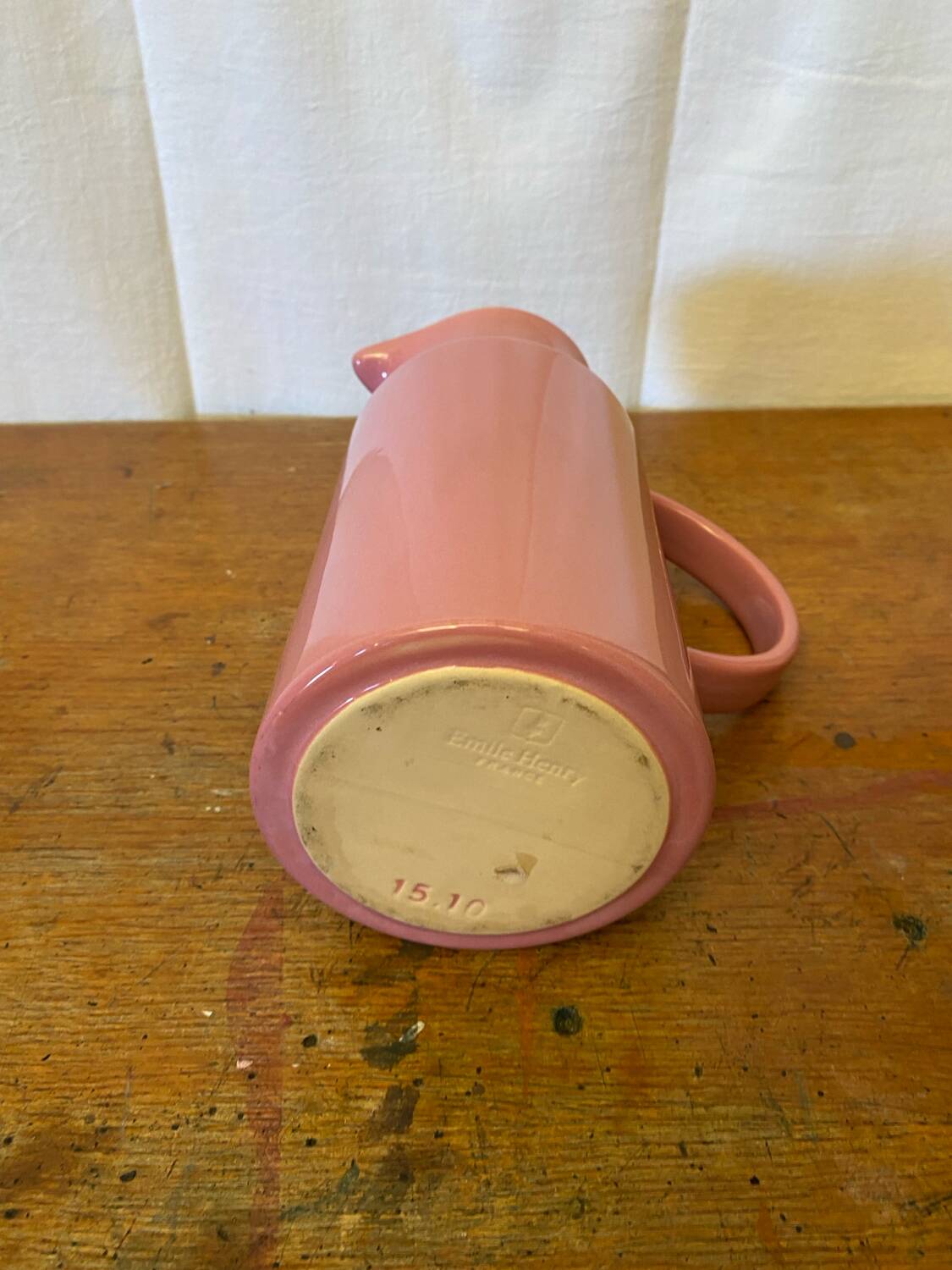 Antique emile henry pitcher vintage pink ceramik