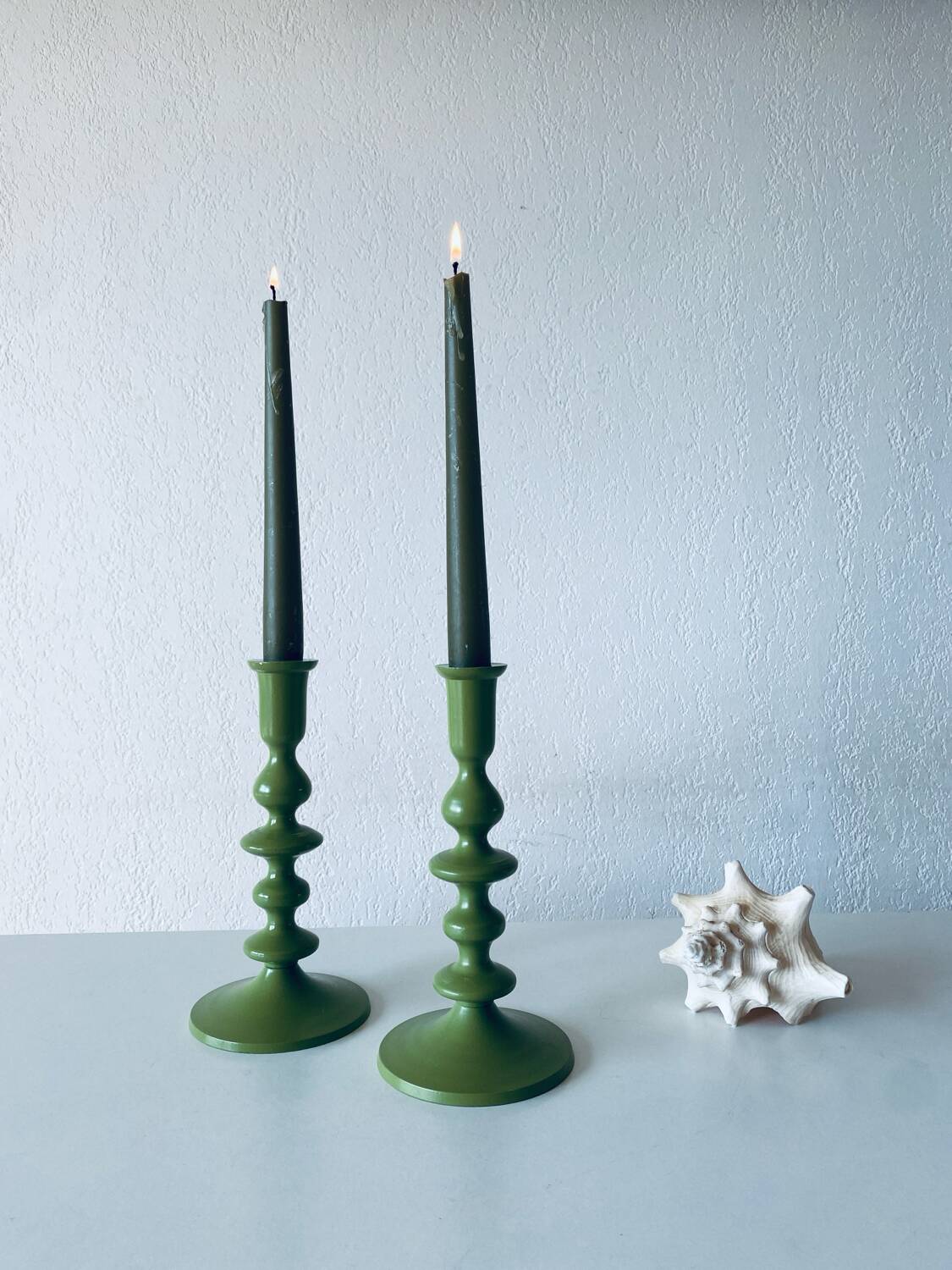 Pair of metal candlesticks