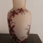 François Théodore Legras ovoid vase with flower decoration Rubis Art Nouveau