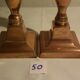 2 old copper candlestick brass candlesticks