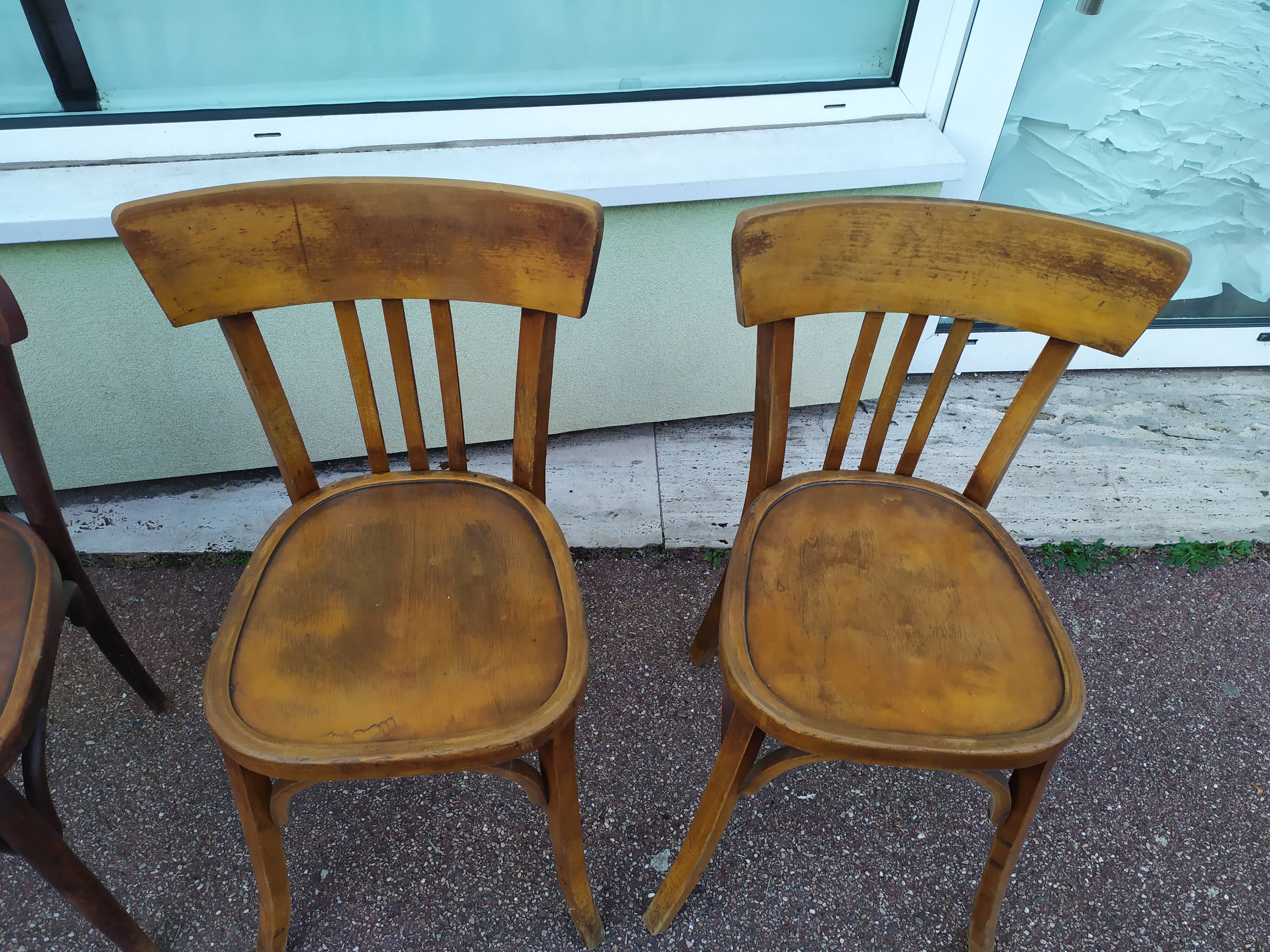 Ensemble de 4 chaises de bistrot - vintage - bar