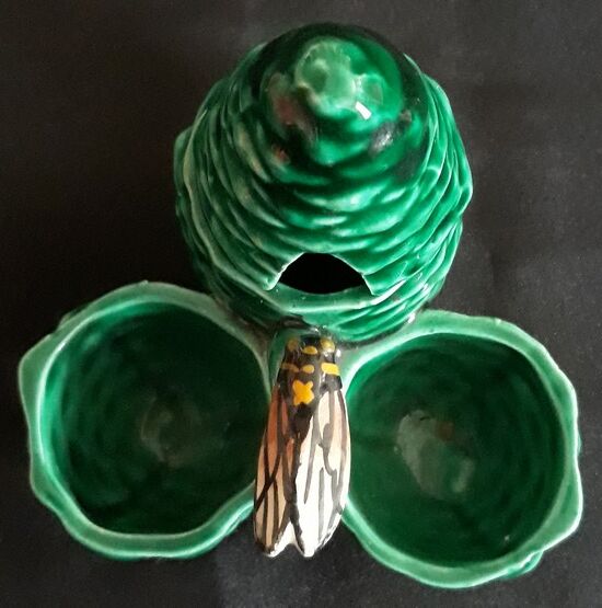 Mustard, salt and pepper shaker - 70s - Cicada ceramics