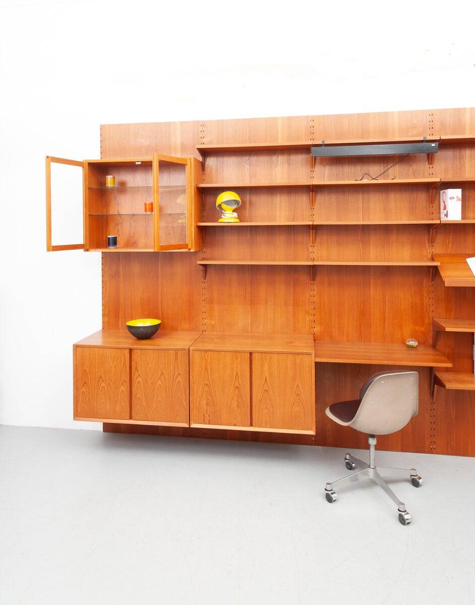 Royal mid-century teak wall unit by Poul Cadovius for Cado, 1960s