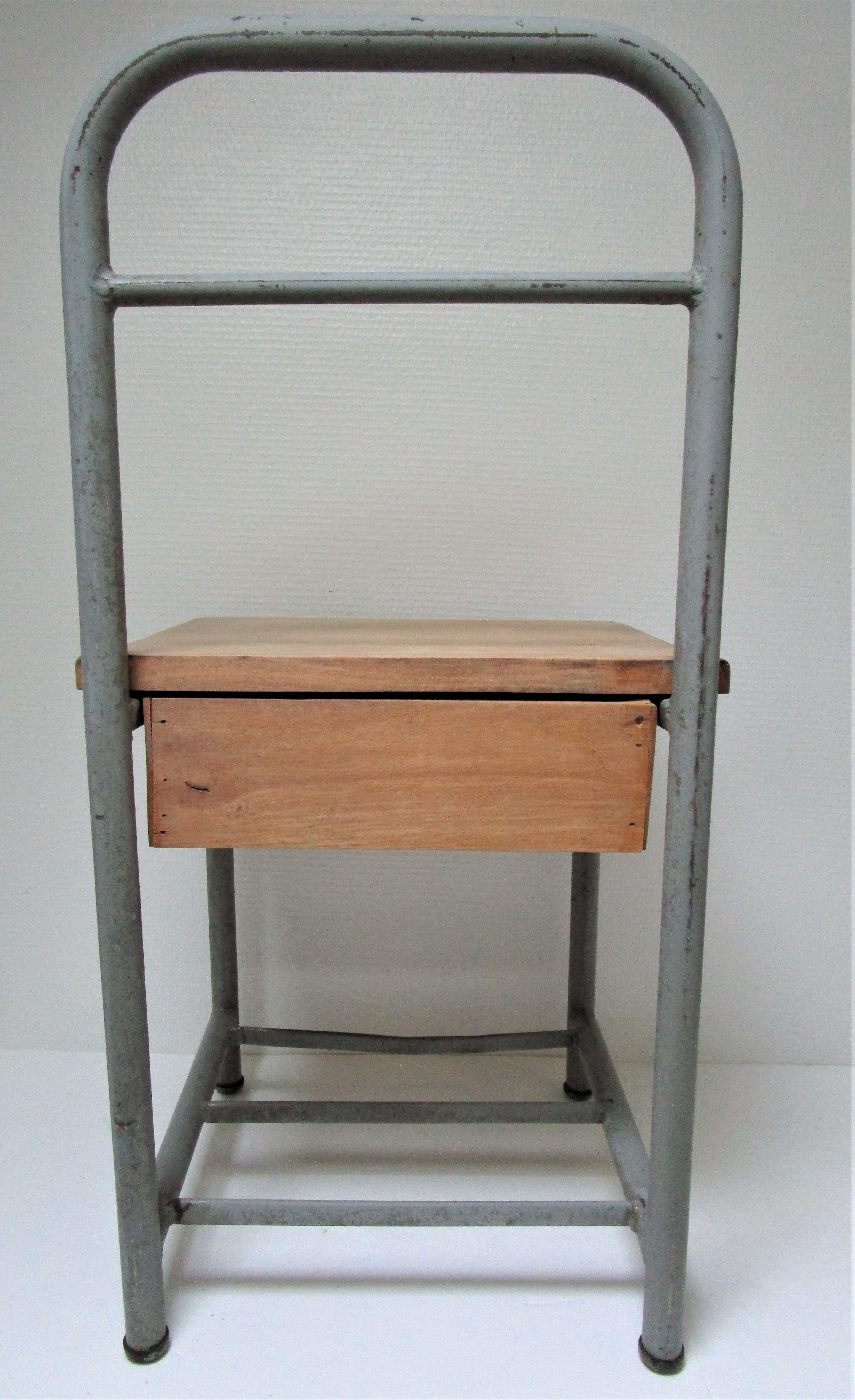 Bedside of boarding school wood vintage metal 50 s