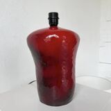 Red ceramic table lamp from the 70s