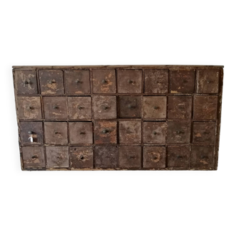 Wooden workshop furniture with 32 drawers