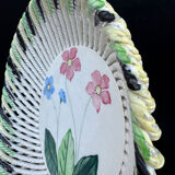 Woven ceramic fruit bowl from the 1950s