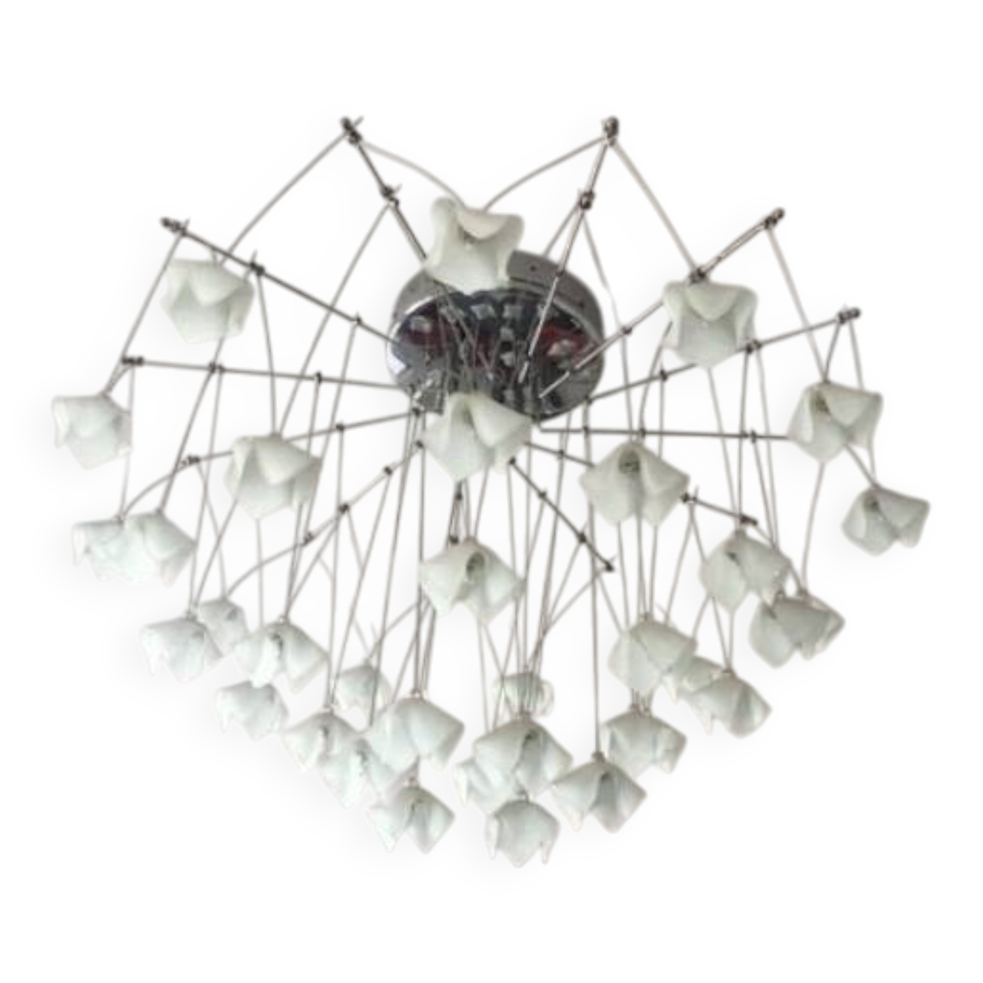 Lustre en cascade Lucciole par MetalSpot, italy, chromé et verre dépol