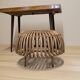 Mid-century woven rattan ottoman by Franco Albini, 1950s, Italy, 50 × 50 × 30 cm