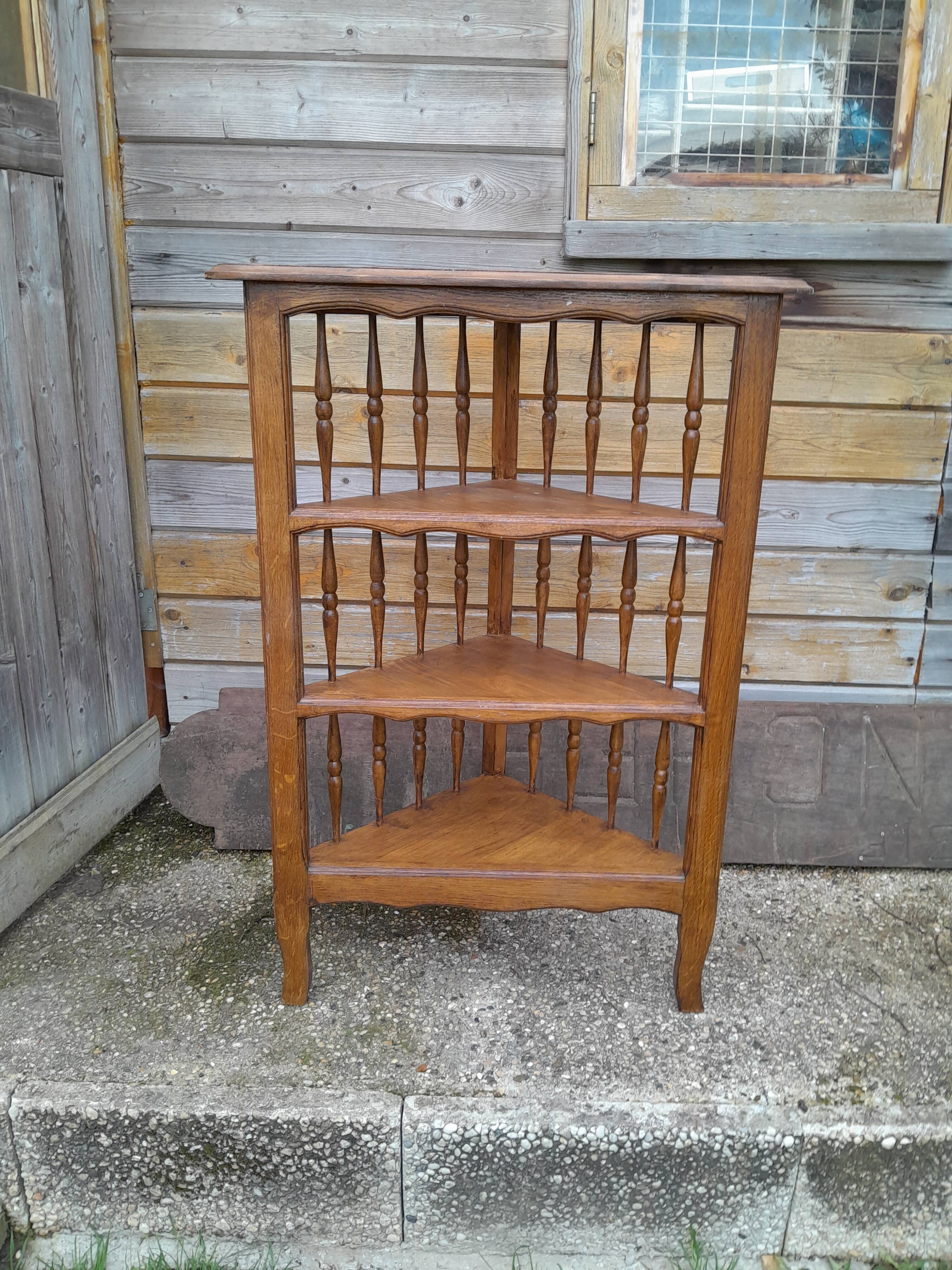 Old wooden corner shelf unit