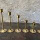Set of 6 vintage brass candle holders