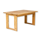 70s pine wooden extendable dining table