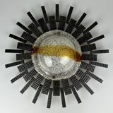 60s 70s Brutalist wall lamp wall light iron & glass by Honsel Leuchten