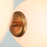 Mid-Century Modern Italian Chandelier in Copper and Opaline Glass, 1960s