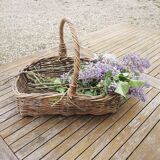 Old Rectangular Light Wicker Basket