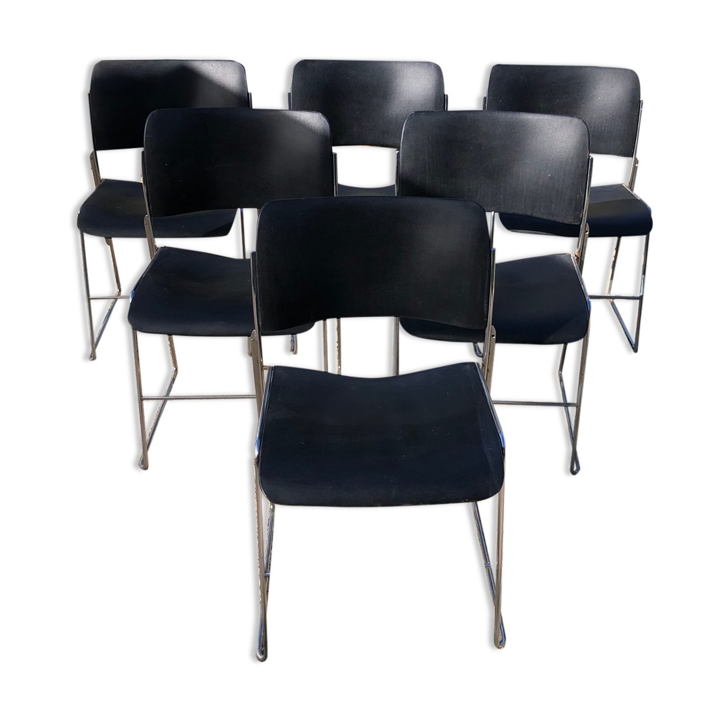 Un lot de 6 chaises de David Rowland
