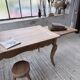 Farm table cherry wood with curved legs, 19th century.
