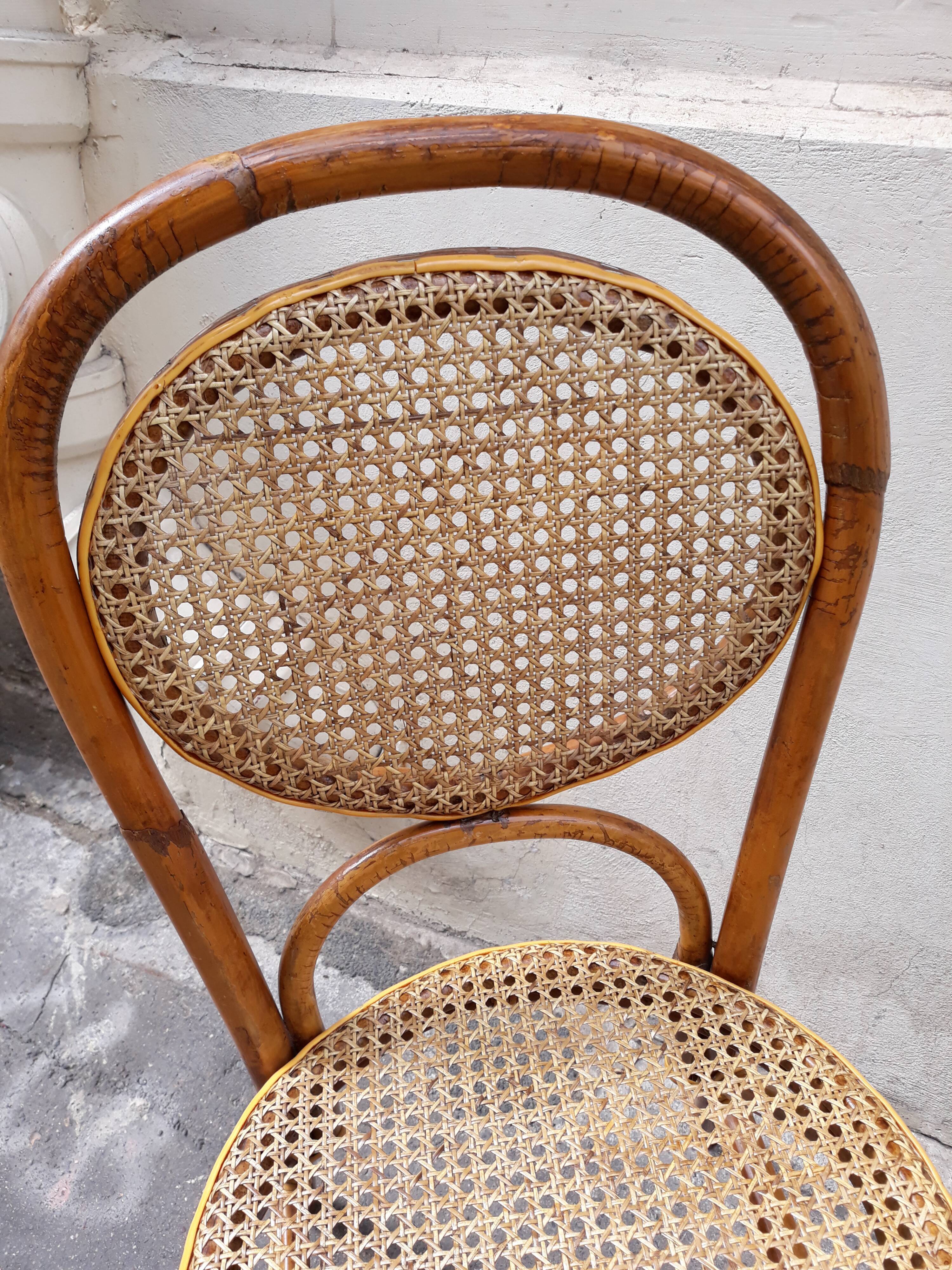 Chair caning and bamboo bistrot