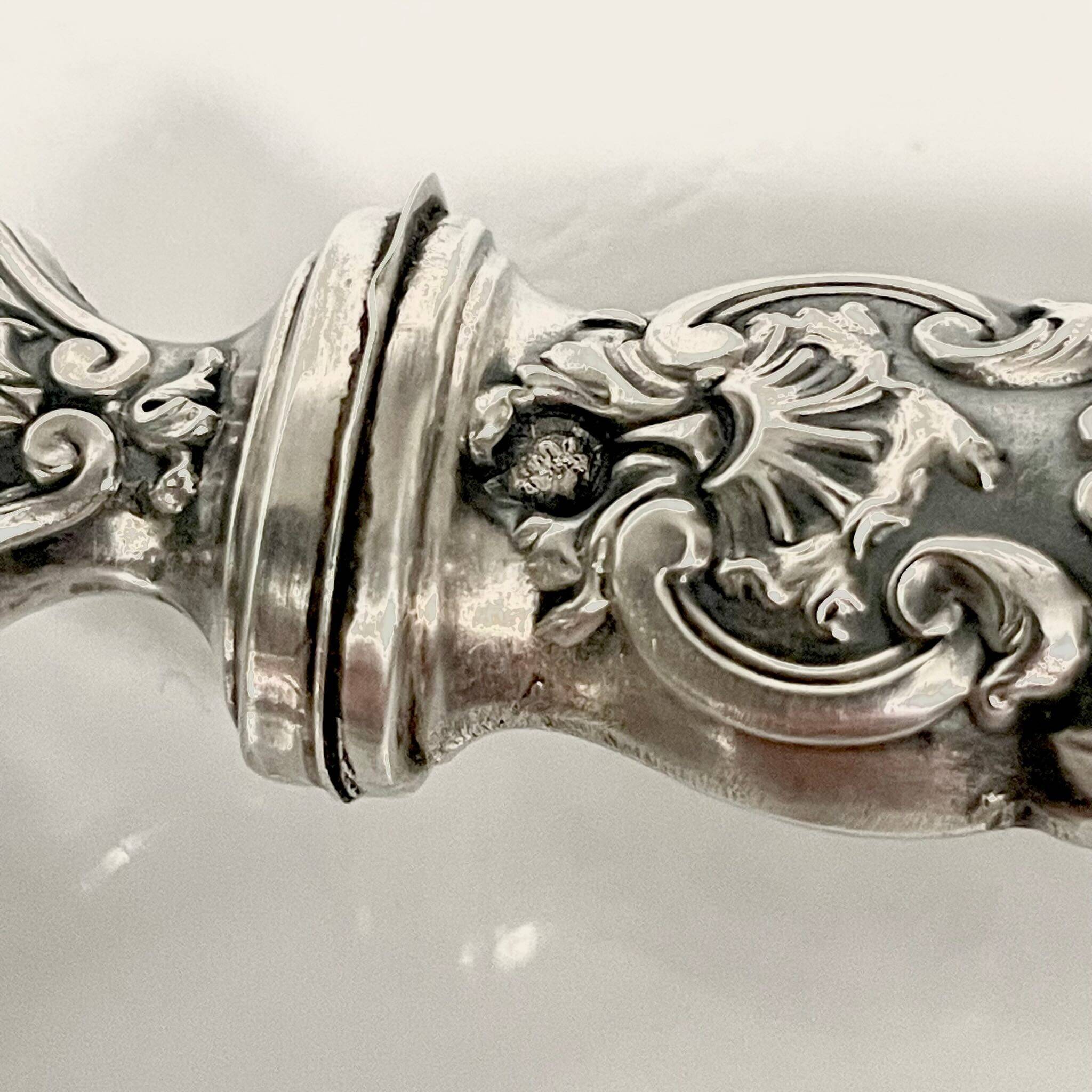 2 silver and horn salad servers