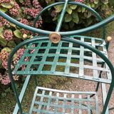 2 armchairs and 2 chairs in full wrought iron, handcrafted.