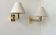 Pair of vintage adjustable wall lights, solid brass, Sweden 1970