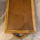 Rectangular rattan and weaved mat tray with double handles