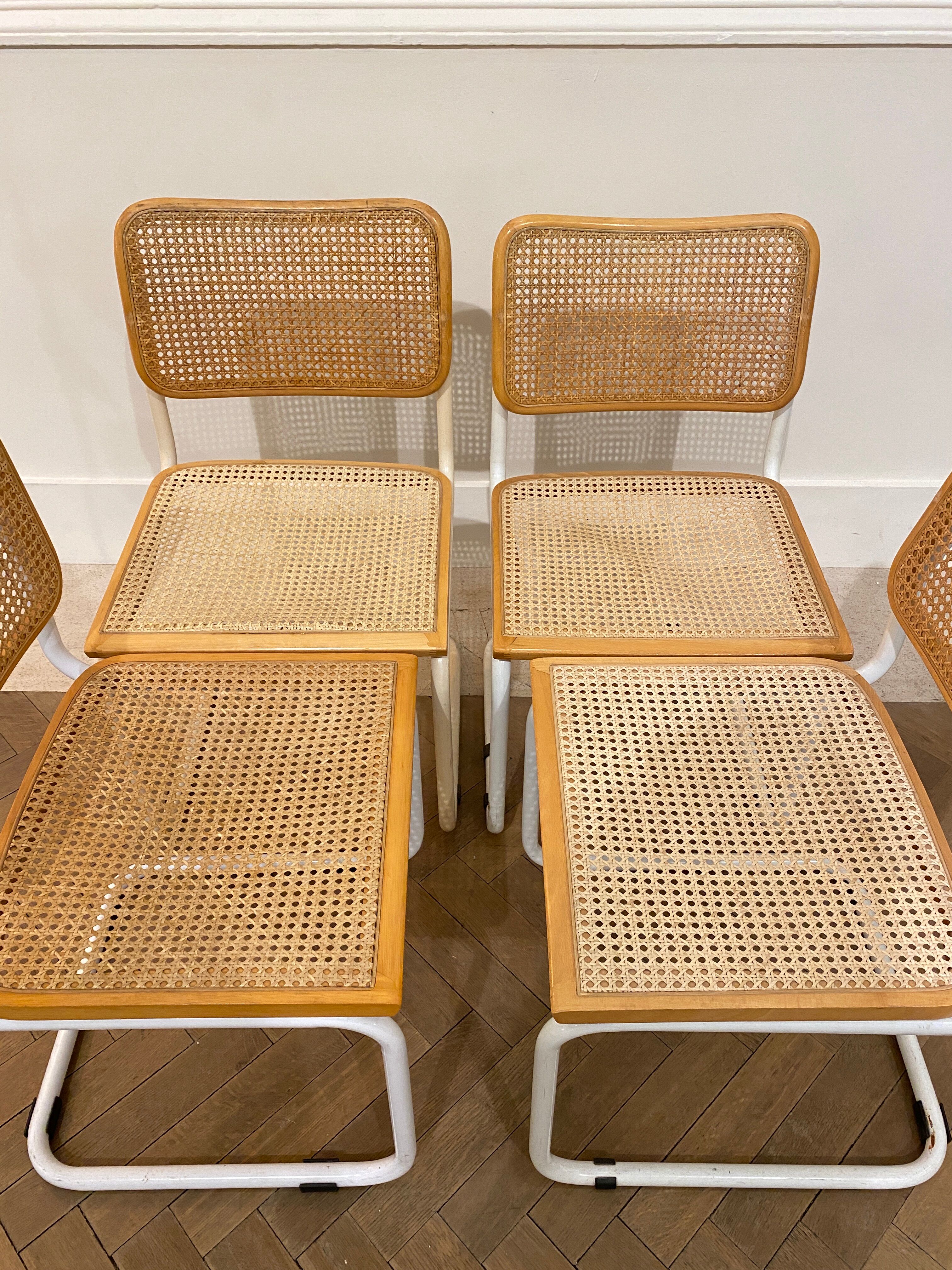 Set of 4 Cesca B32 chairs by Breuer