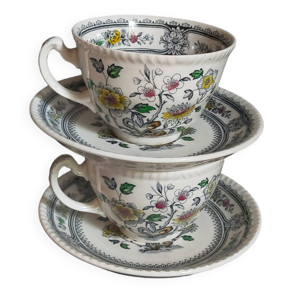 Deux déjeuners anglais wood & sons service ''dorset'' vintages