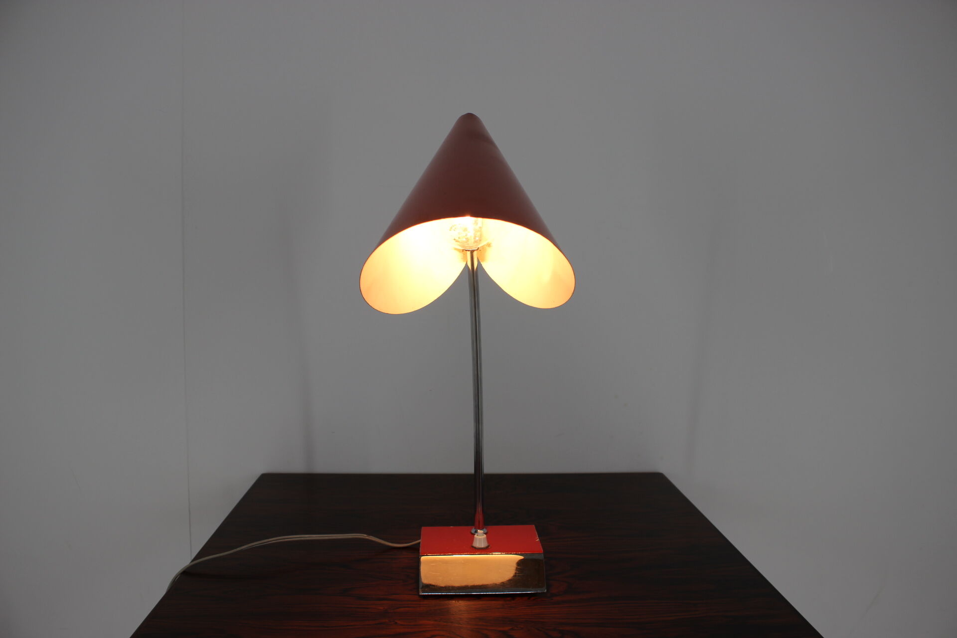 Mid-Century Red Table Lamp, Josef Hurka, 1950s