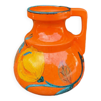 Orange ceramic vase from the 70s.