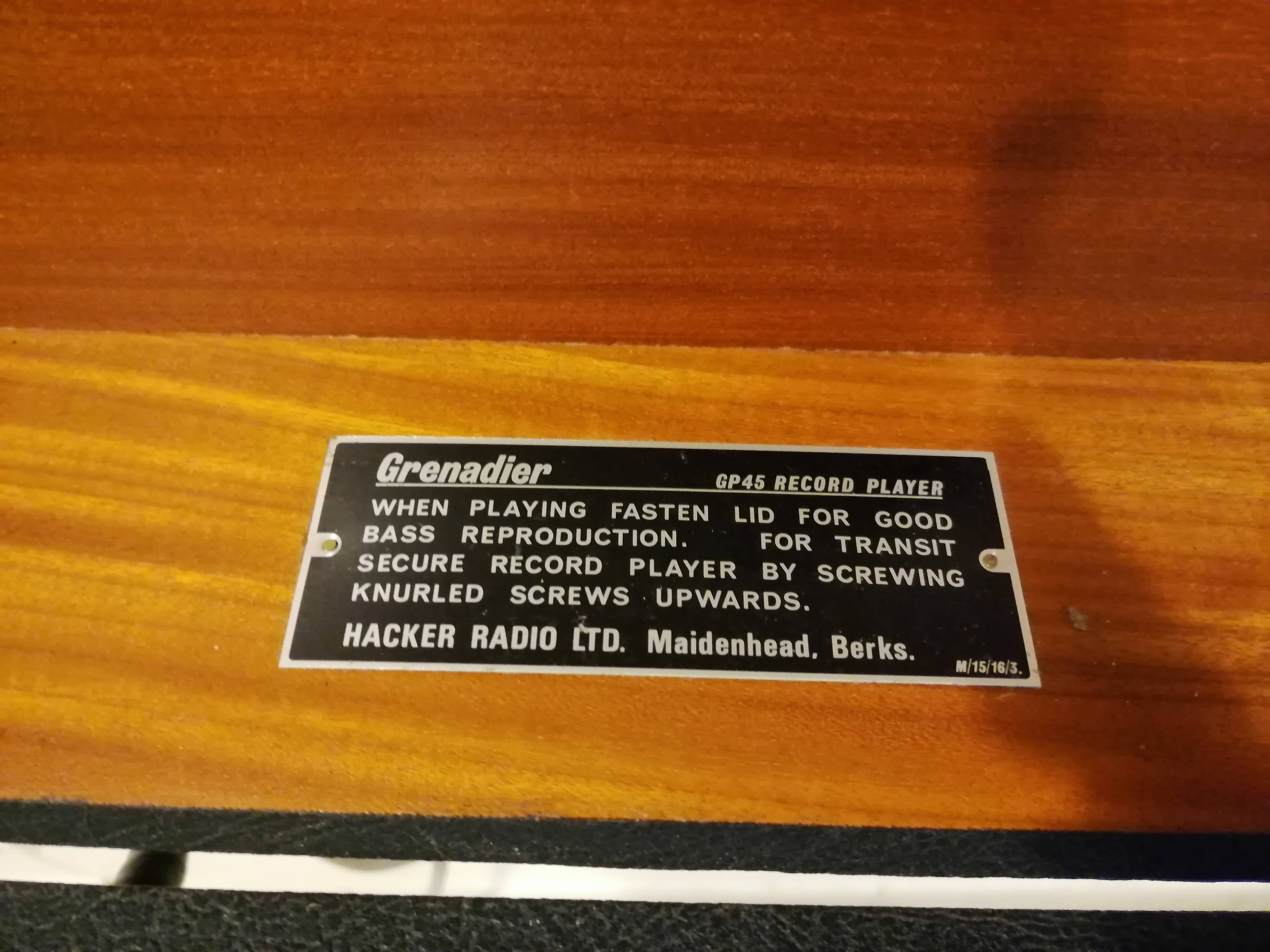 Grenadier hi-fi furniture with Garrard Platinum