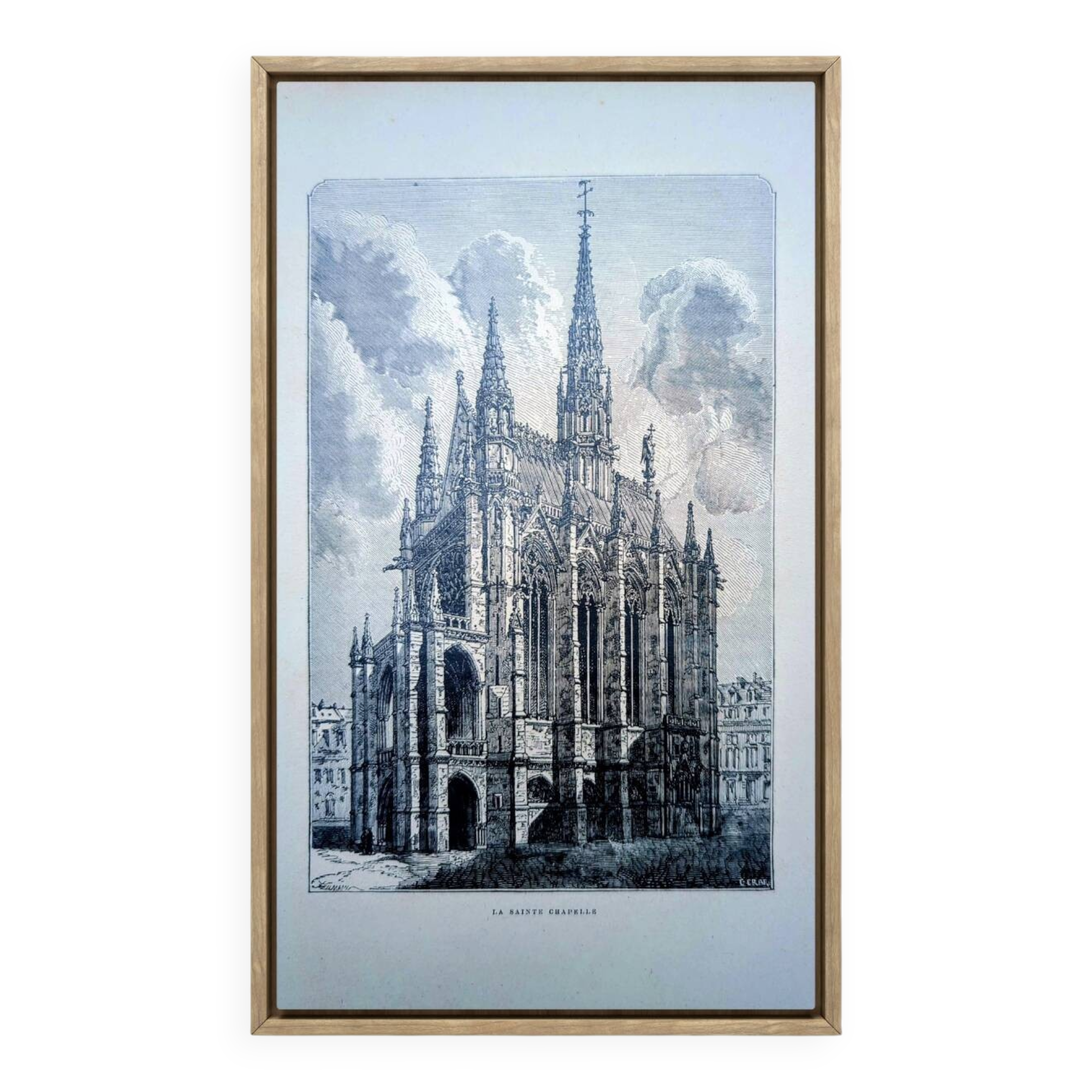 The Sainte-Chapelle, Paris, vintage engraving 1906. Authentic.