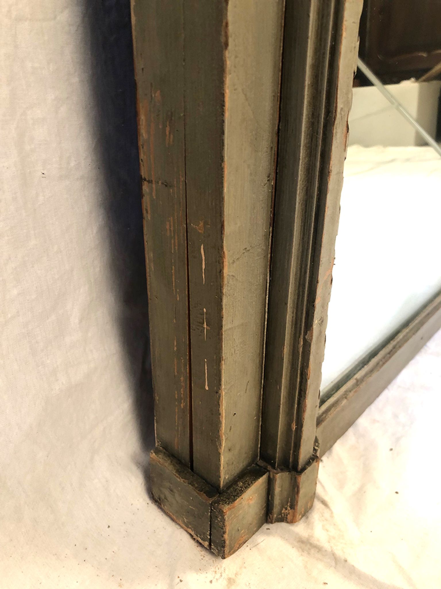 Louis XVI style trumeau in 19th century lacquered wood 196x172cm