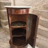 Antique French Empire Somno (bedside table) in mahogany with a marble top, circa 1805–1820.