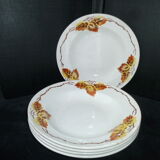 Set of 4 Orchies Moulin de Loups soup plates, Autumn 1920 model