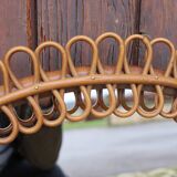 Italian rattan wall mirror, 1960s