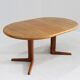 Table à manger ronde extensible en teck danoise vintage des années 1960
