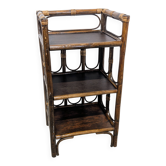 Small rattan and wood shelf