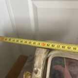 Vintage Silver-Plated Metal Art Deco Serving Tray with Gilded Knot Handle