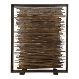 Exotic wood and bamboo privacy screen