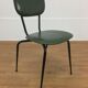 Set de 4 chaises années 50, métal et skaï vert