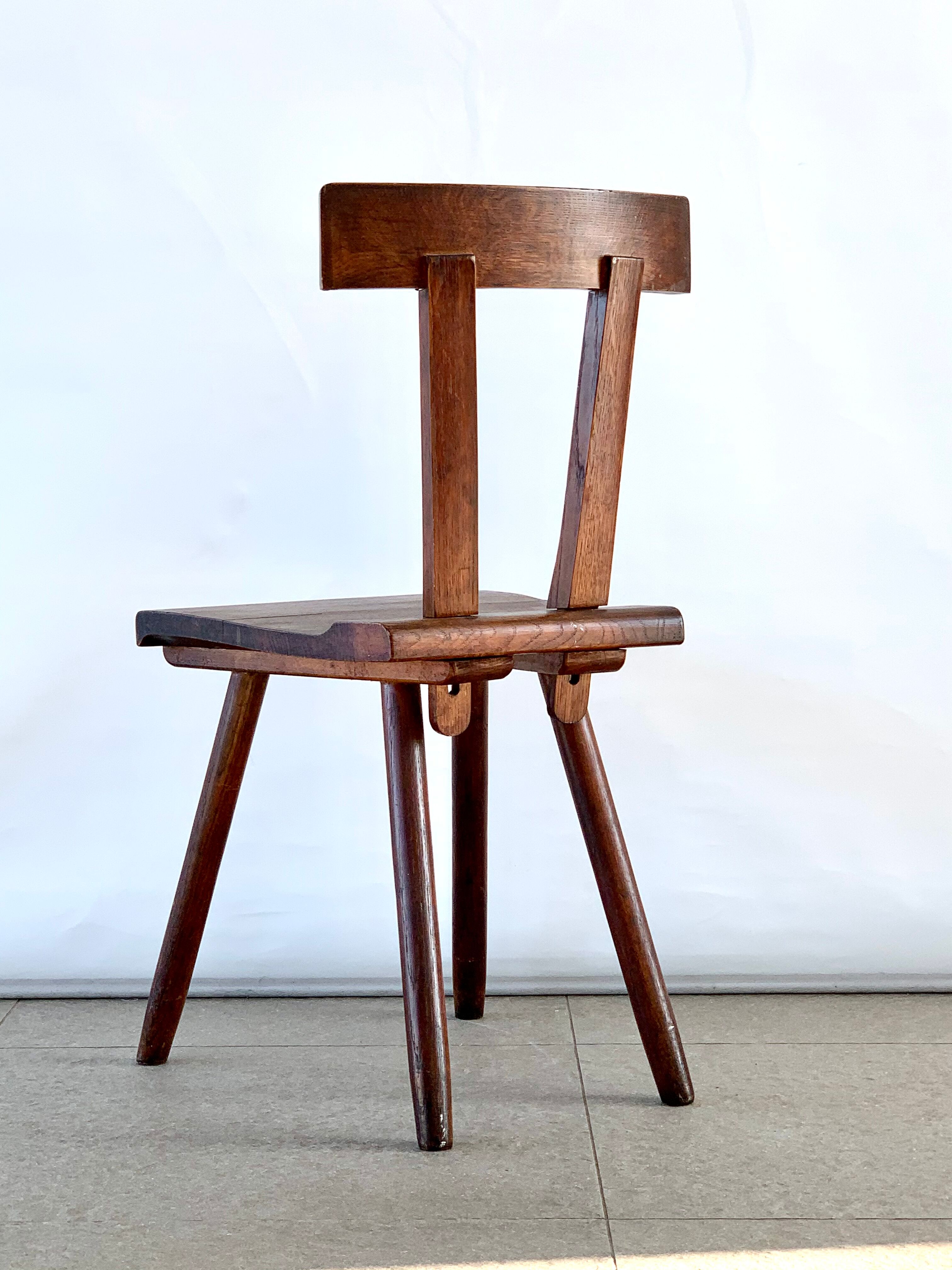 Brutalist wooden chair