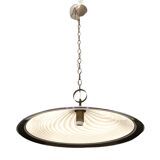 Italian Black and White Light Pendant in Murano Glass