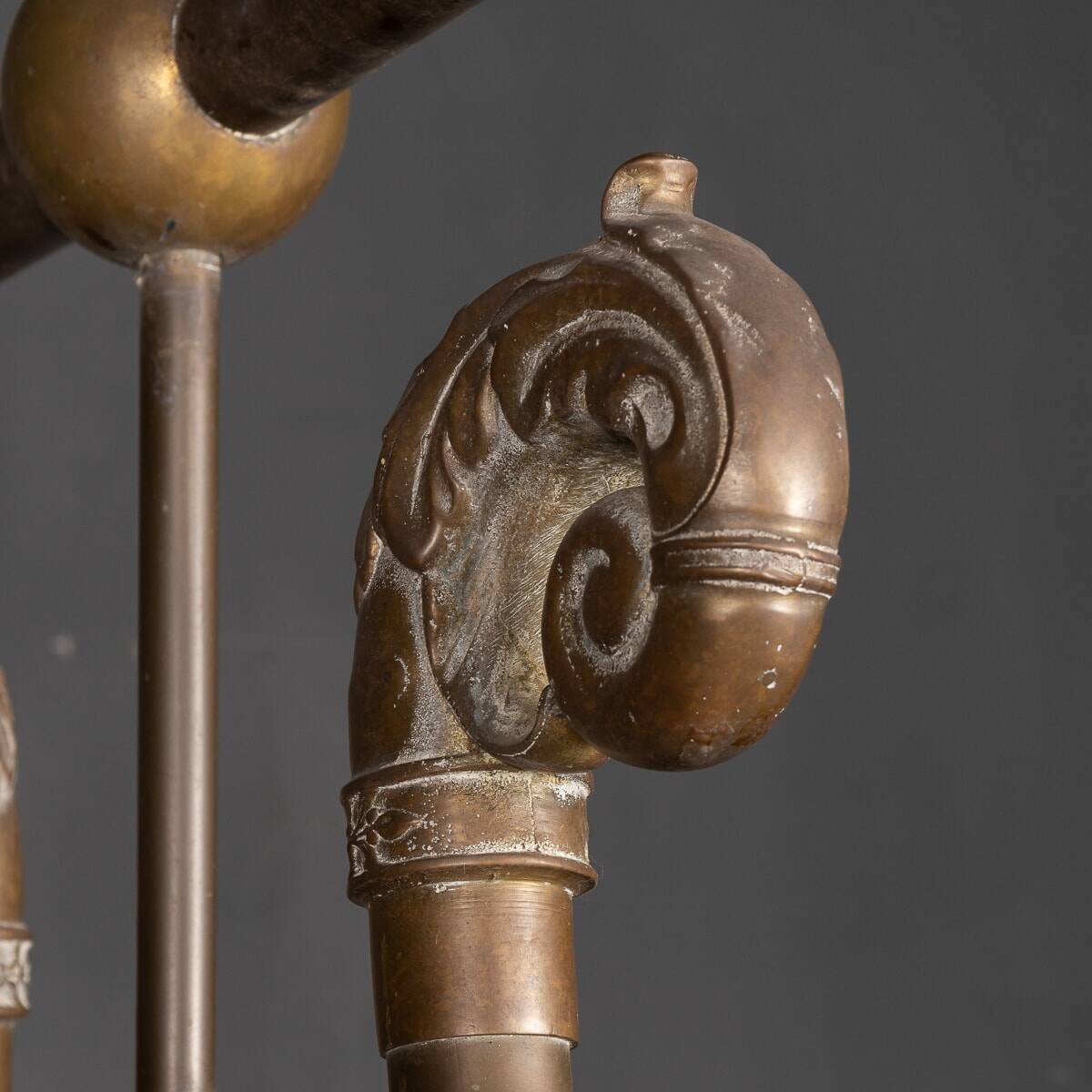 Antique 19thc victorian pair of brass coat stands c.1890