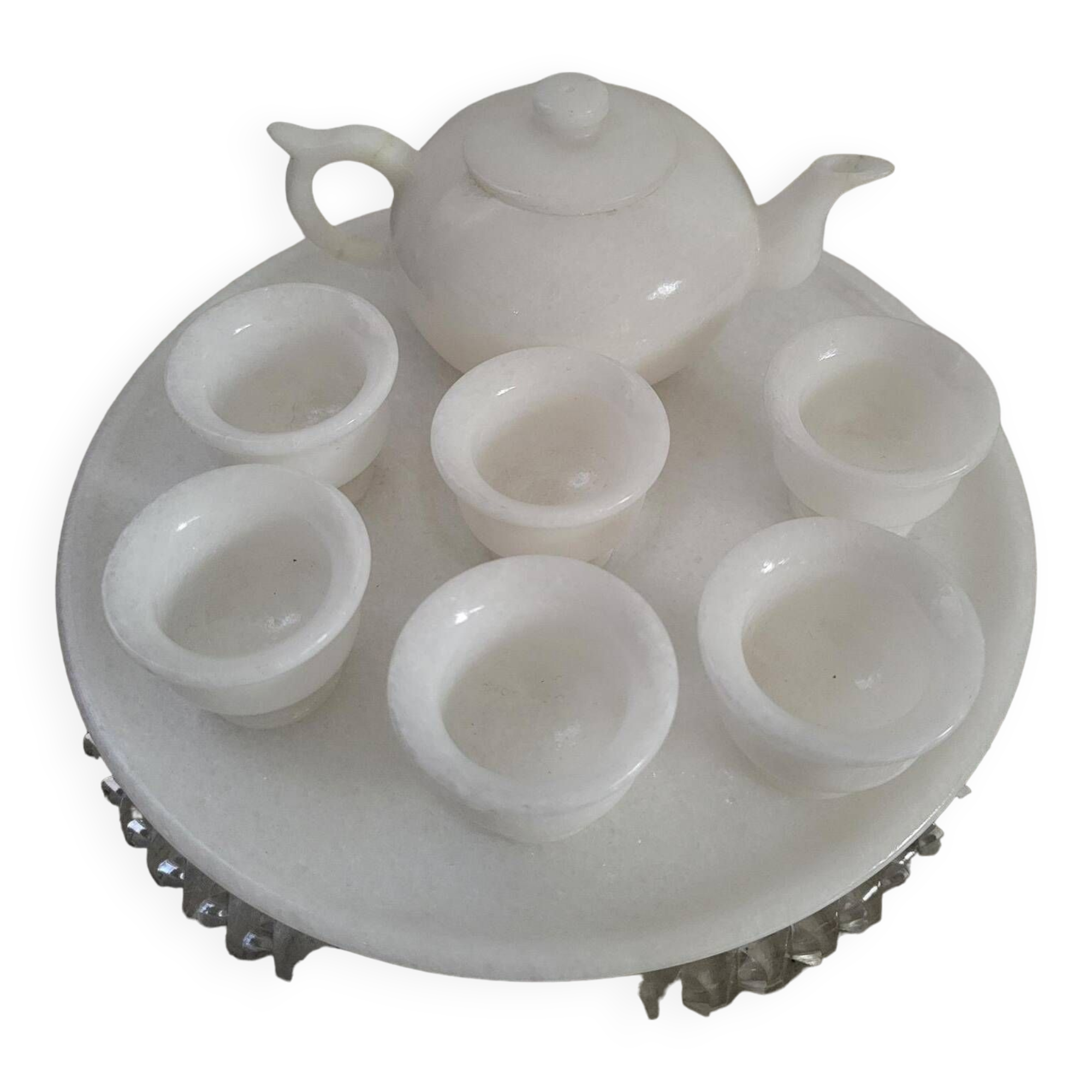 Small white jade service