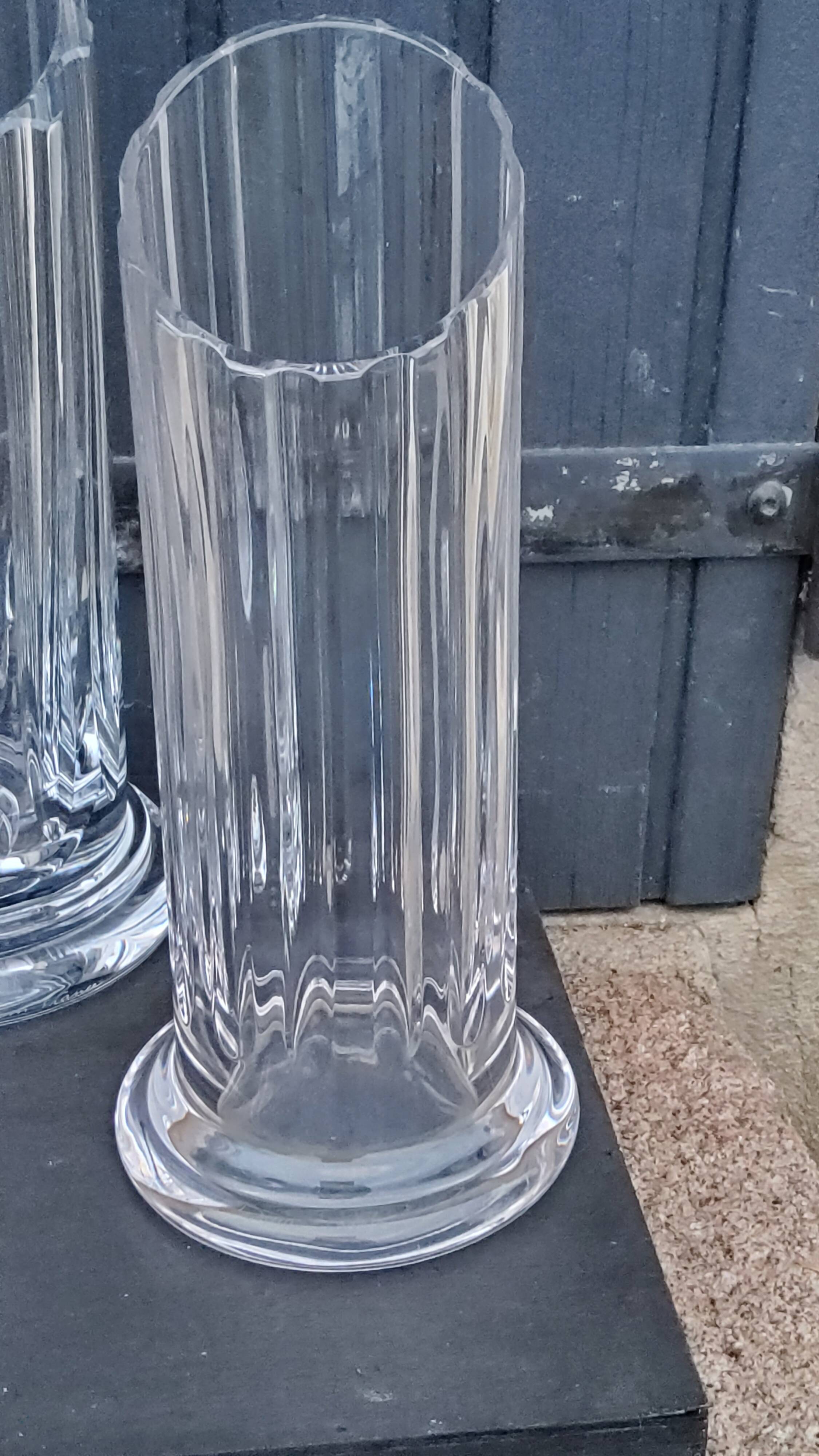 Set of 3 Daum crystal vases model Cythère from the 80s