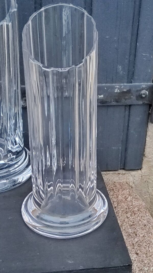 Set de 3 vases en cristal Daum modèle Cythère des années 80