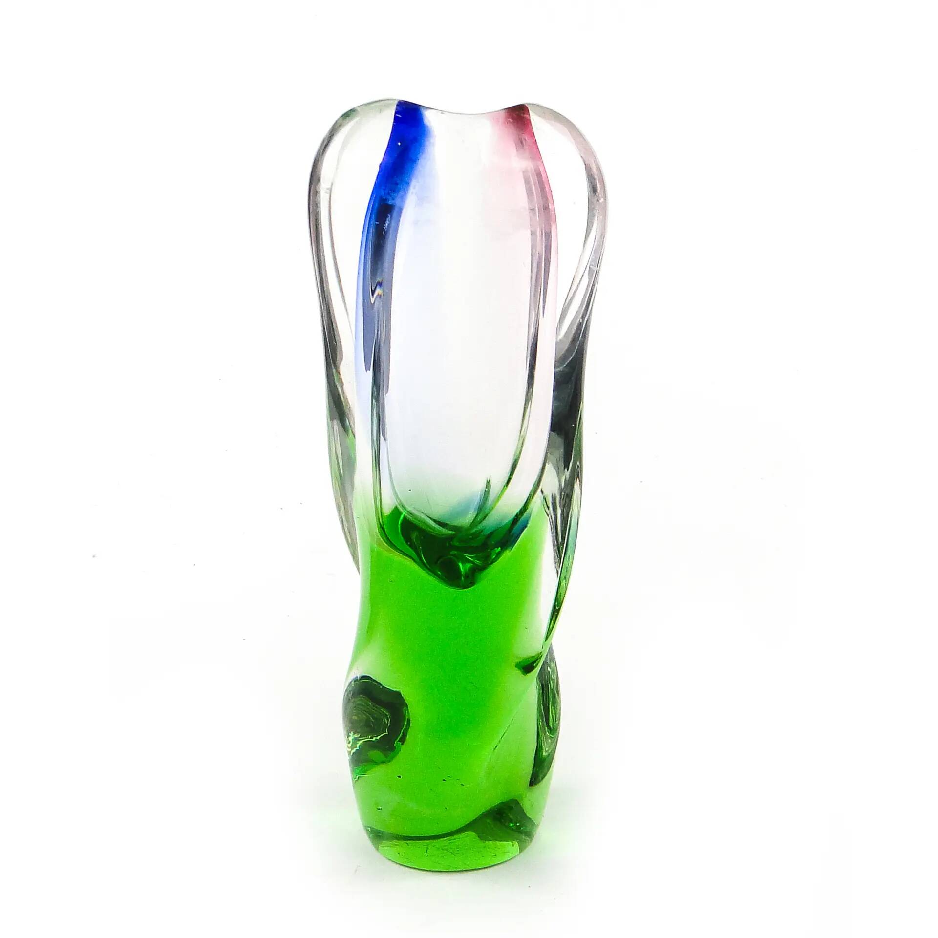 Mid-century modern vase, glass, designed by I. Suhajek, Czechoslovakia, 1960s