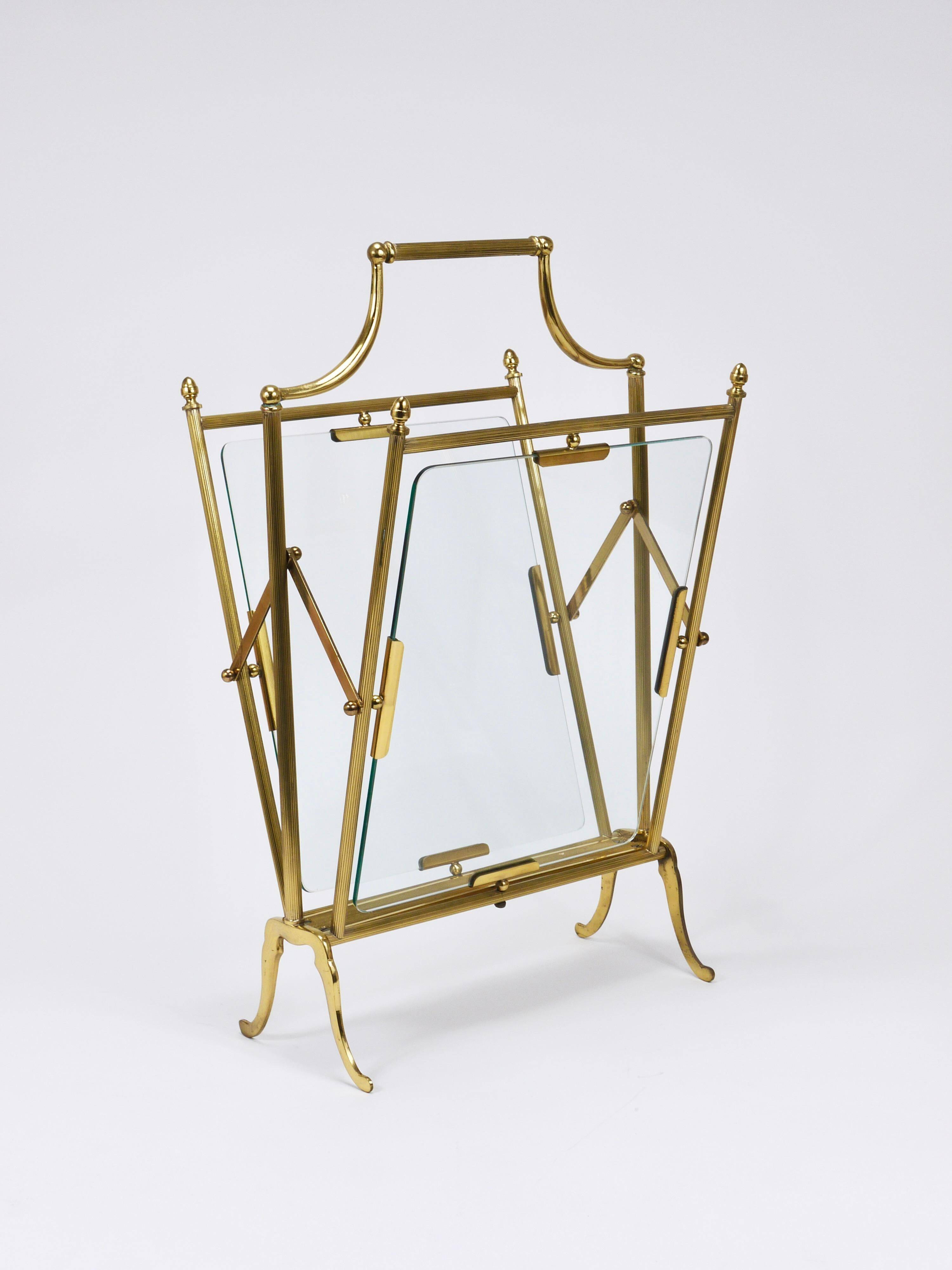 Neoclassical magazine rack by Maison Jansen, France, 1950s.